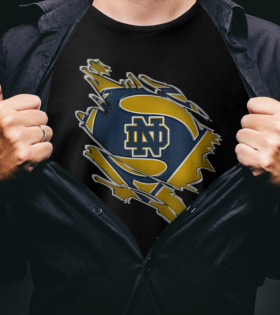 Notre Dame Fighting Irish Superman Logo ND Shield T-Shirt