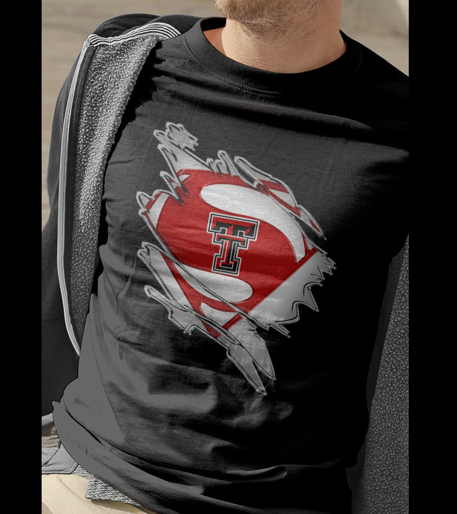 Texas Tech Red Raiders Double T Superman Shield T-Shirt