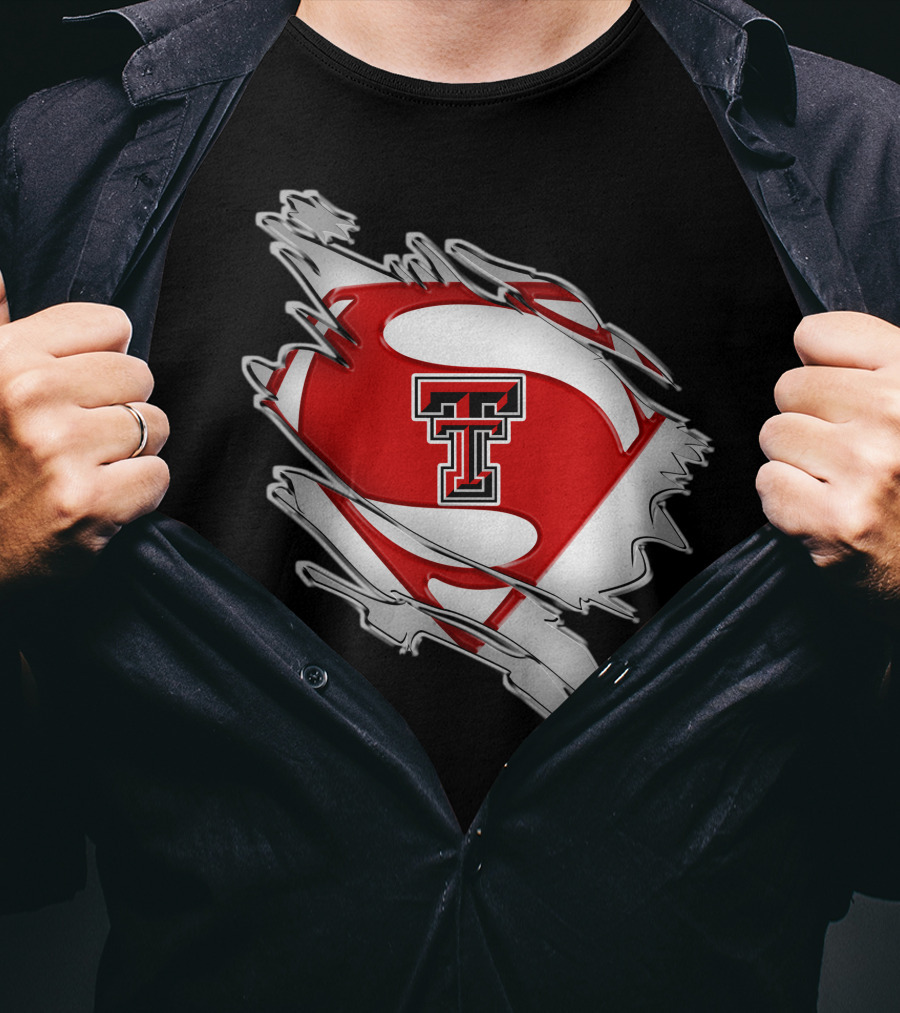 Texas Tech Red Raiders Double T Superman Shield T-Shirt