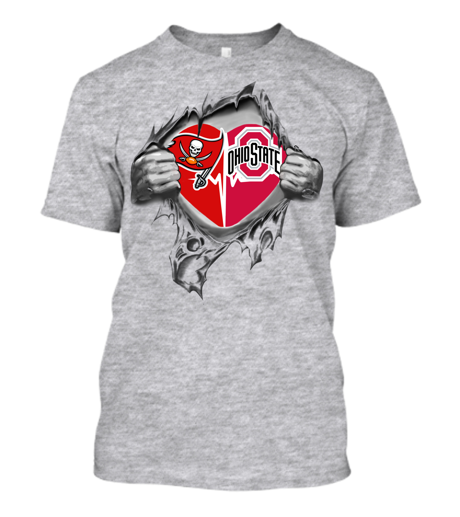 Tampa Bay Buccaneers Ohio State Buckeyes Torn Reveal T-Shirt