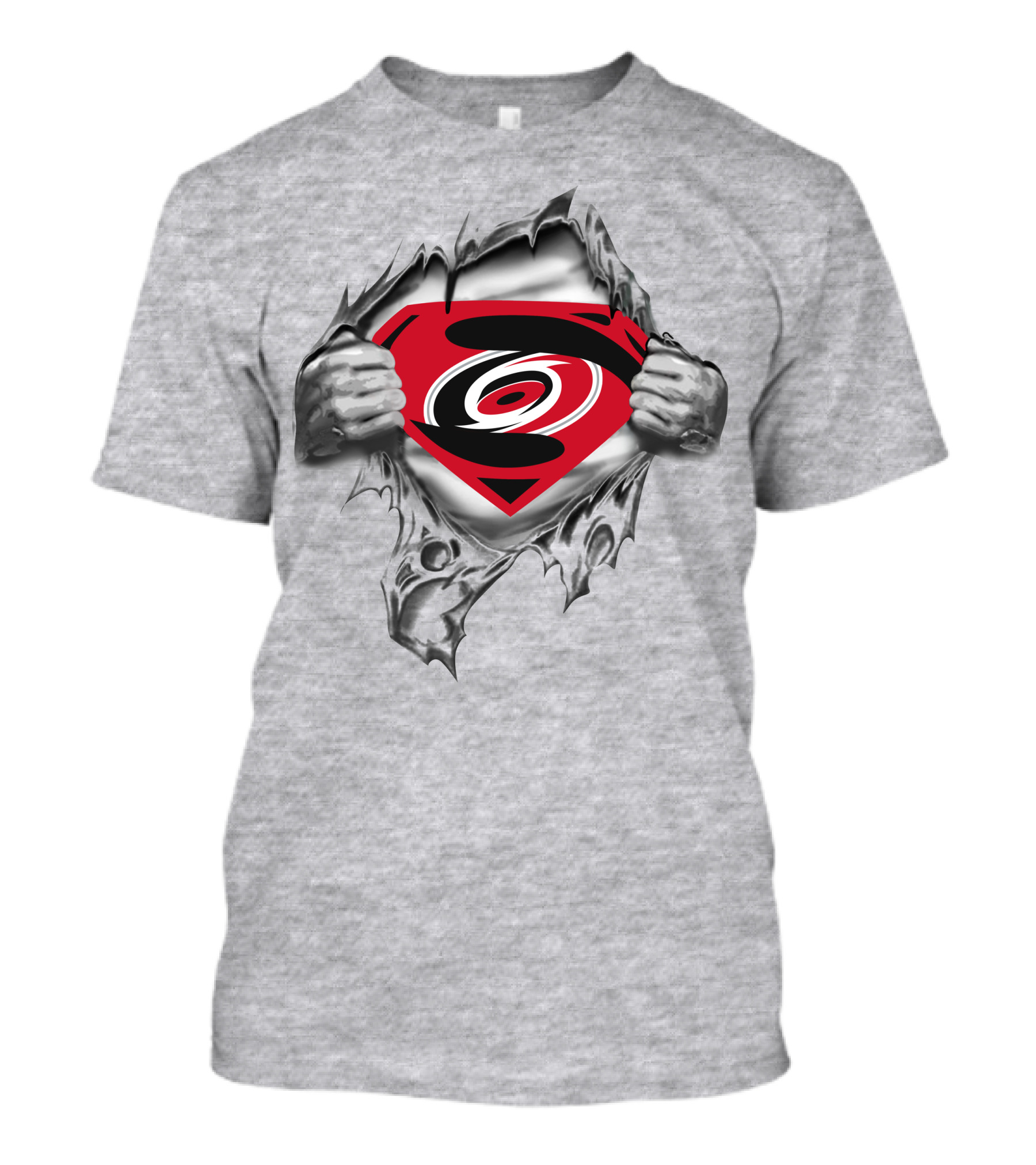 Carolina Hurricanes Superman Logo Busting Through T-Shirt