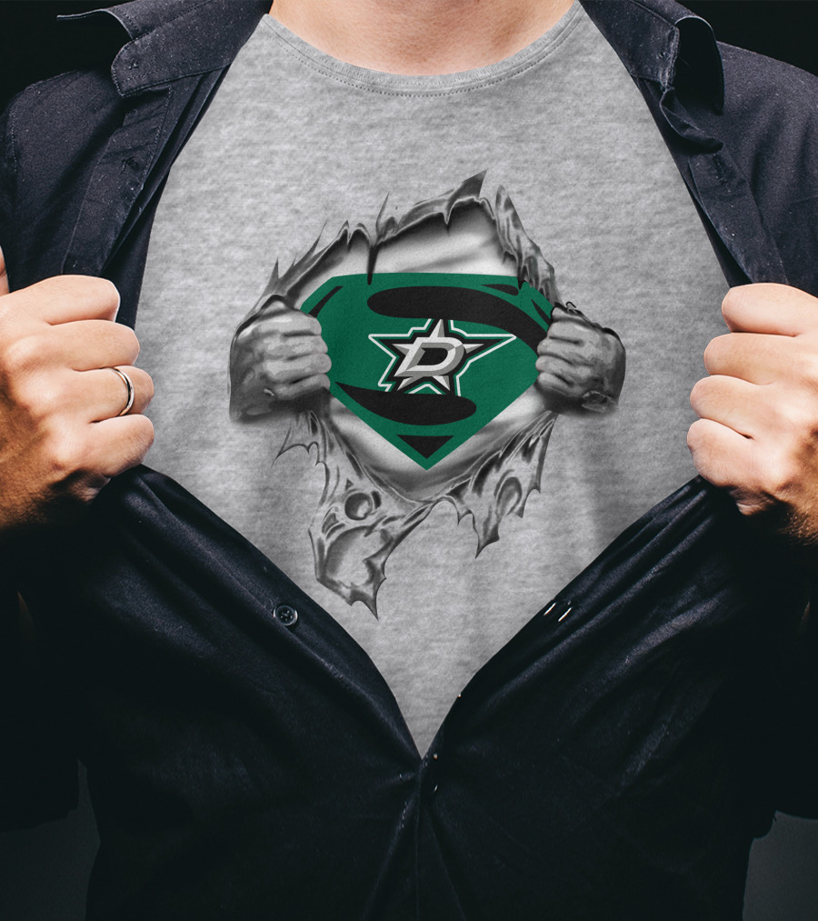 Dallas Stars Superman Logo Power Unleashed T-Shirt