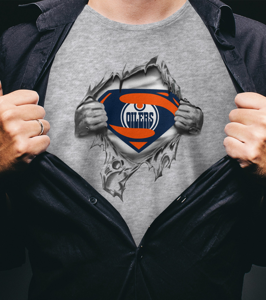 Edmonton Oilers Superman Logo Transformation T-Shirt