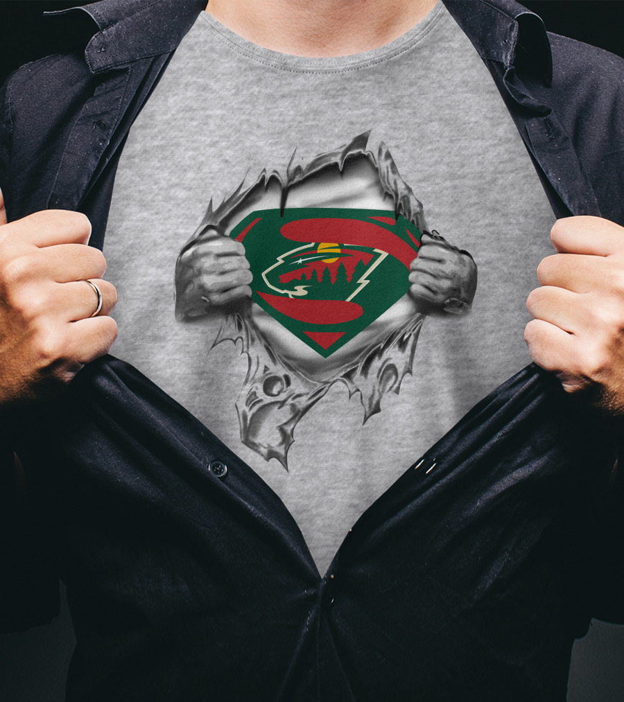 Minnesota Wild Superman Logo Burst T-Shirt