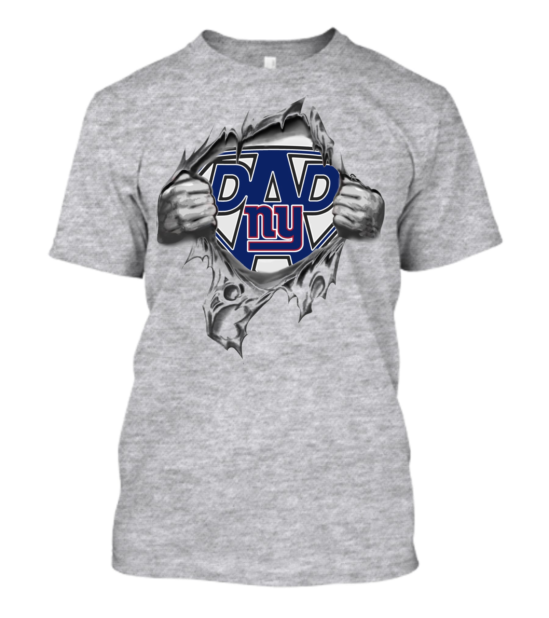 Super Dad Ny Giants Ripped Chest T-Shirt