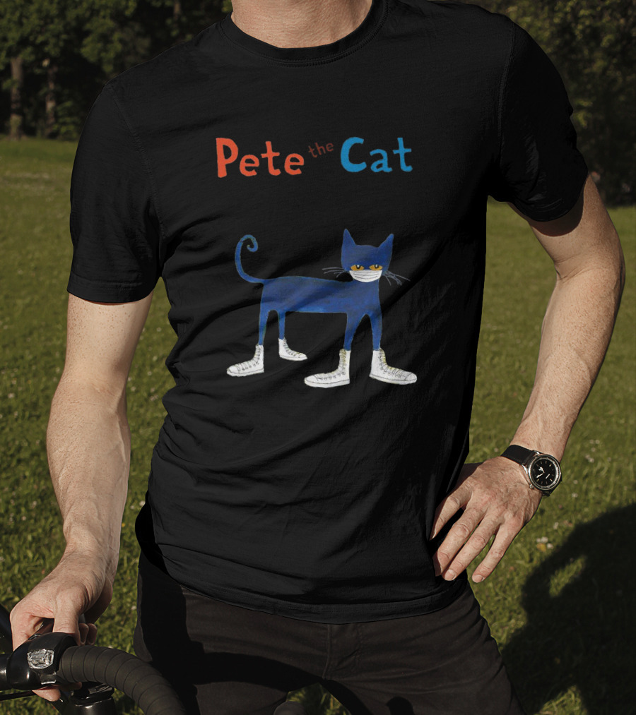 Pete The Cat Wearing White Mask And Sneakers T-Shirt