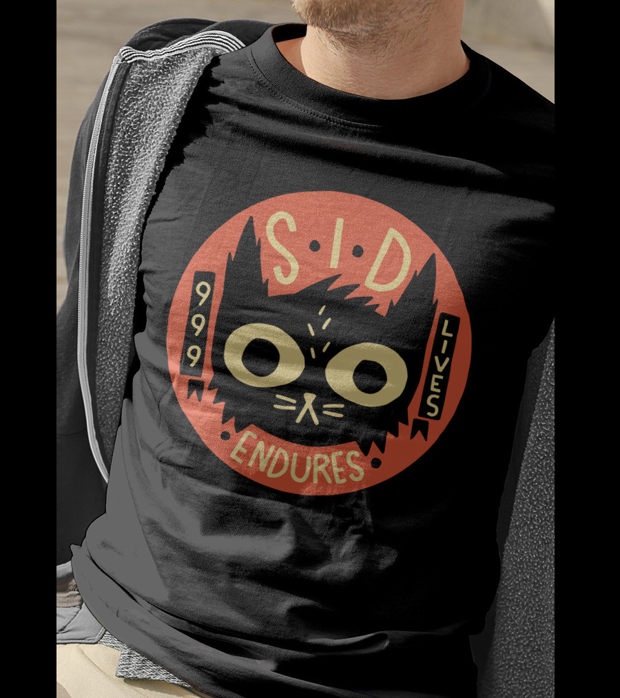 Sid Endures 999 Lives Cat Emblem T-Shirt