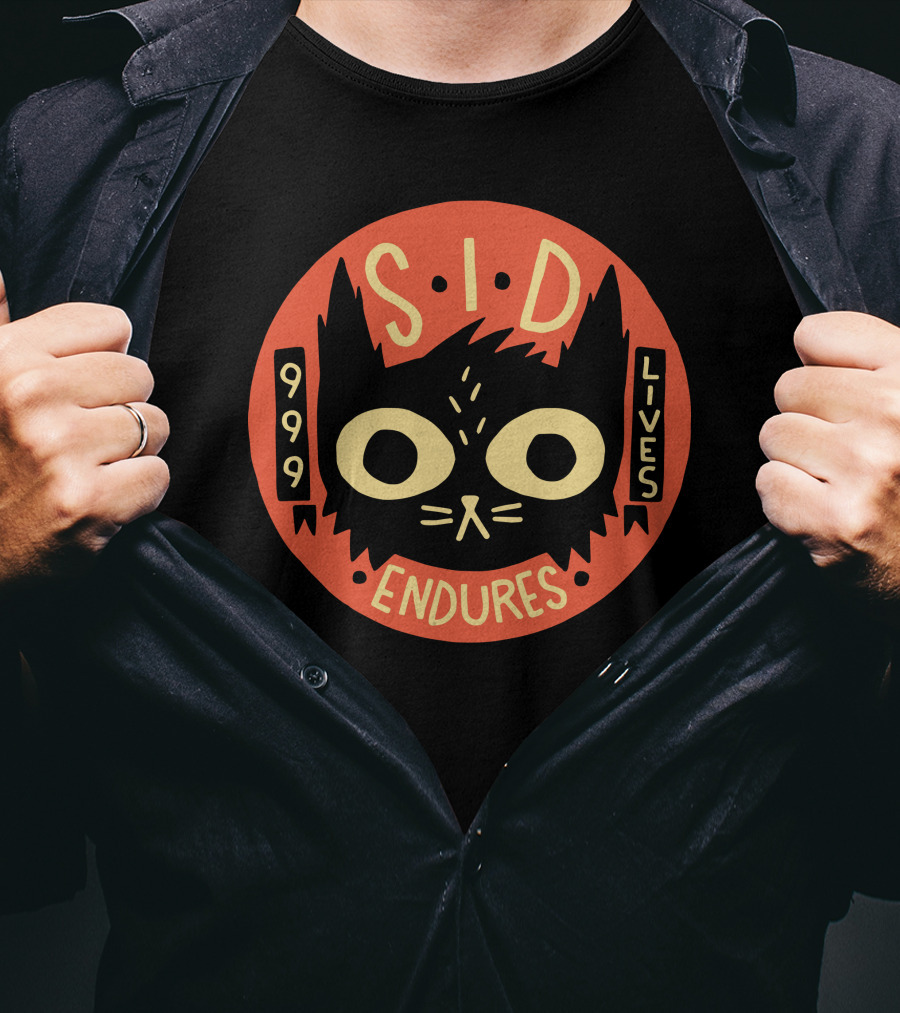 Sid Endures 999 Lives Cat Emblem T-Shirt
