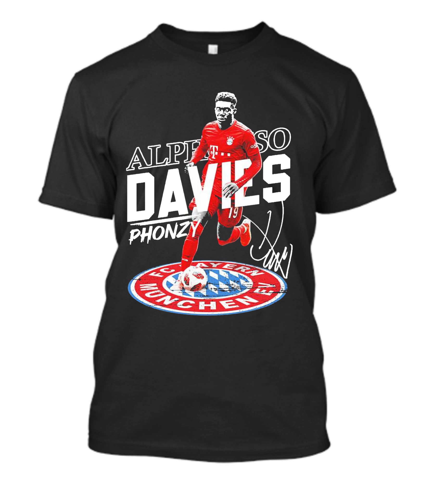 Alphonso Davies Phonzy FC Bayern Munchen Signature Soccer Jersey T-Shirt