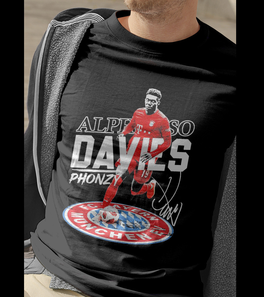 Alphonso Davies Phonzy FC Bayern Munchen Signature Soccer Jersey T-Shirt