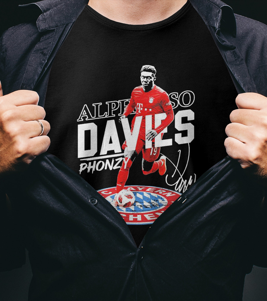 Alphonso Davies Phonzy FC Bayern Munchen Signature Soccer Jersey T-Shirt