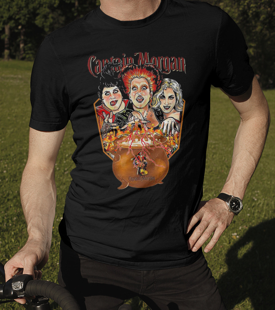Captain Morgan Halloween Hocus Pocus Witches Cauldron T-Shirt