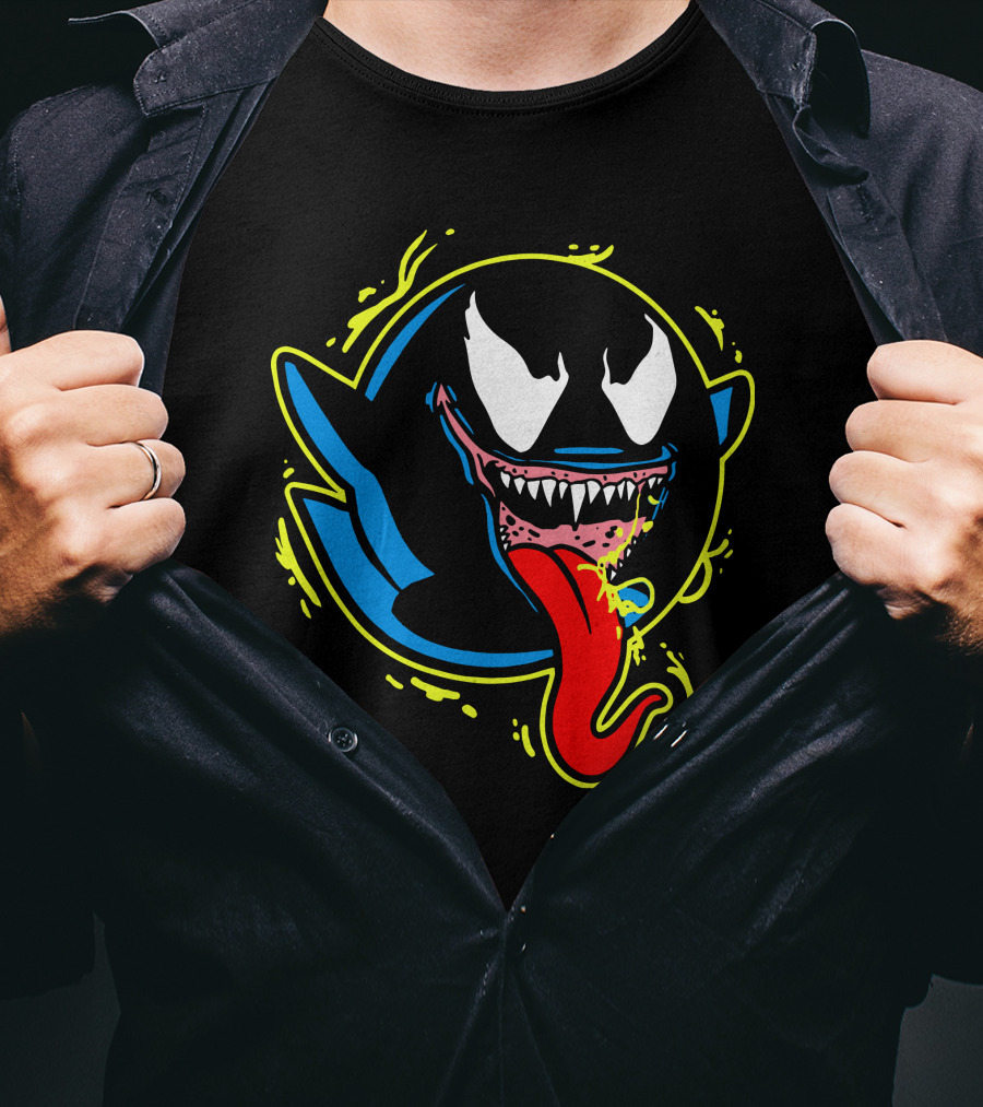 Ghost Boo Fusion Venom Face Halloween Mashup T-Shirt