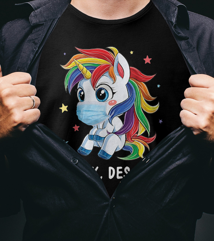 Licorne Arc-en-Ciel Masque Beurk Des Gens Étoiles T-Shirt
