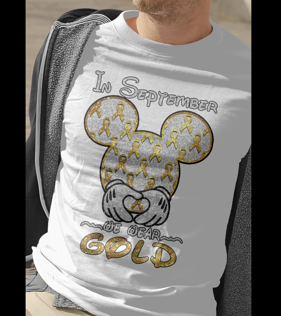 Mickey Mouse In September We Wear Gold Ribbons T-Shirt