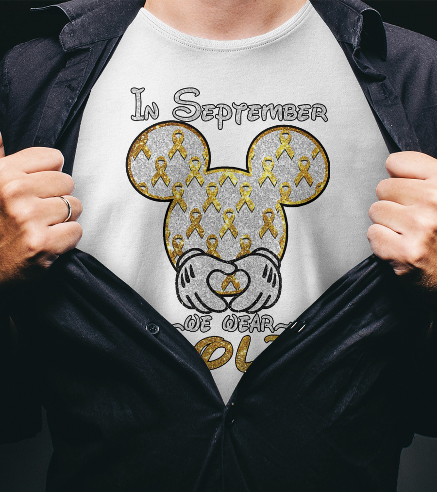 Mickey Mouse In September We Wear Gold Ribbons T-Shirt