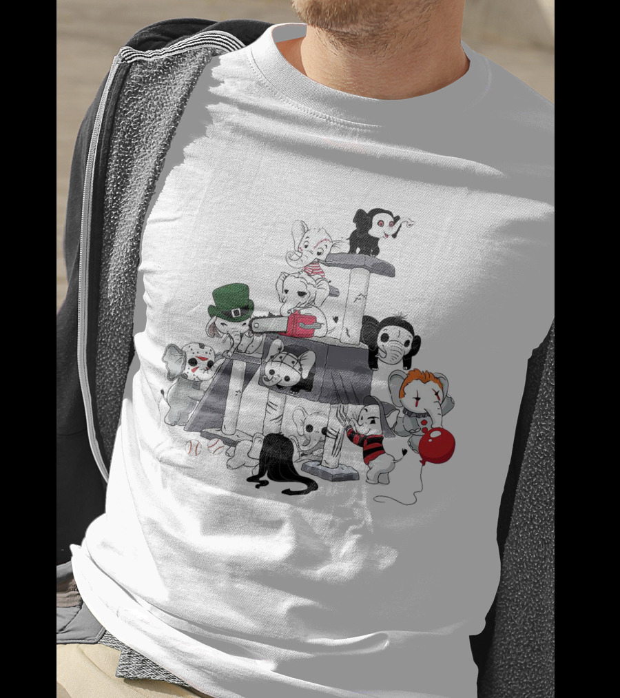 Halloween Elephant Horror Movie Characters T-Shirt