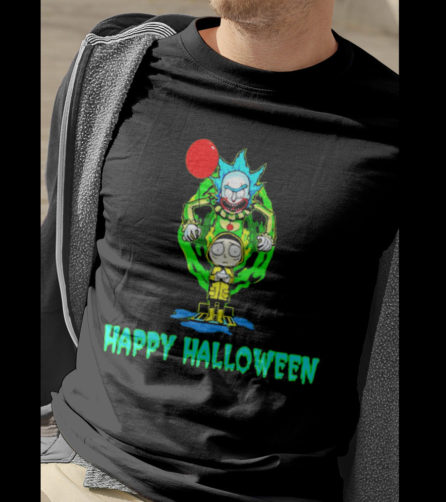 Happy Halloween Pennywise Rick And Morty T-Shirt