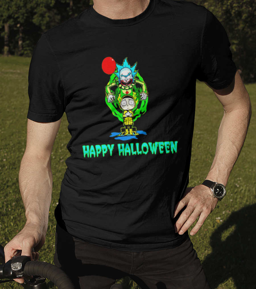 Happy Halloween Pennywise Rick And Morty T-Shirt