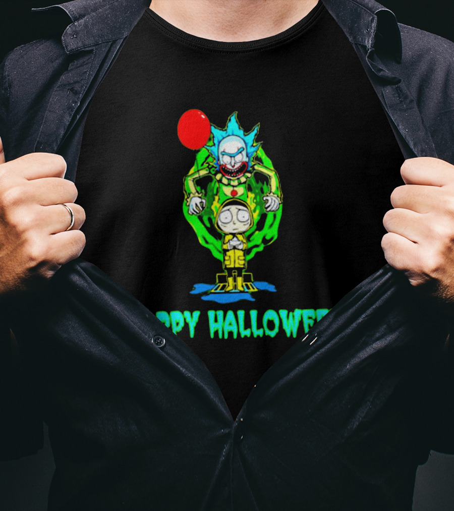 Happy Halloween Pennywise Rick And Morty T-Shirt