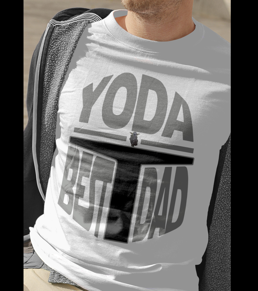 Yoda Best Dad The Mandalorian Helmet Baby Yoda T-Shirt