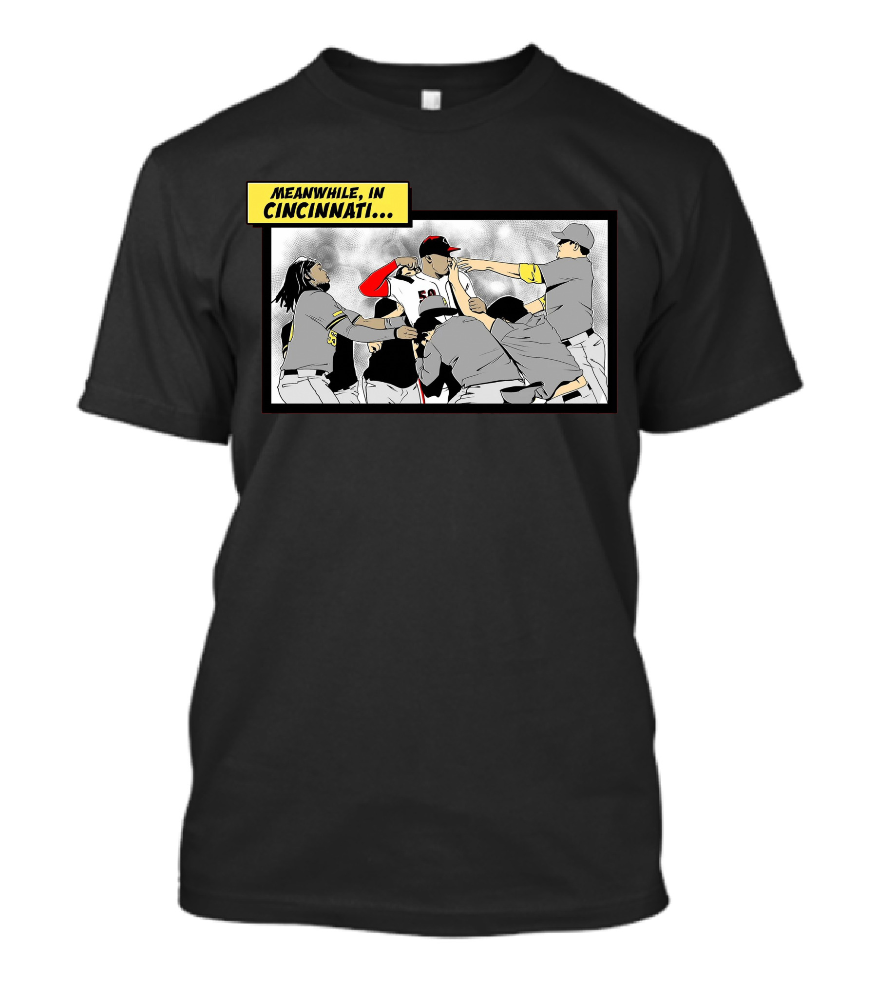 Meanwhile In Cincinnati Baseball Brawl Scene T-Shirt