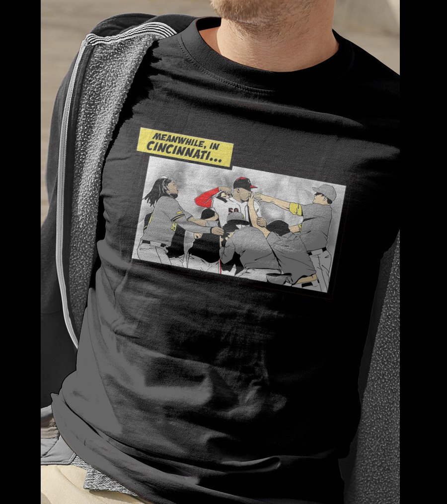 Meanwhile In Cincinnati Baseball Brawl Scene T-Shirt