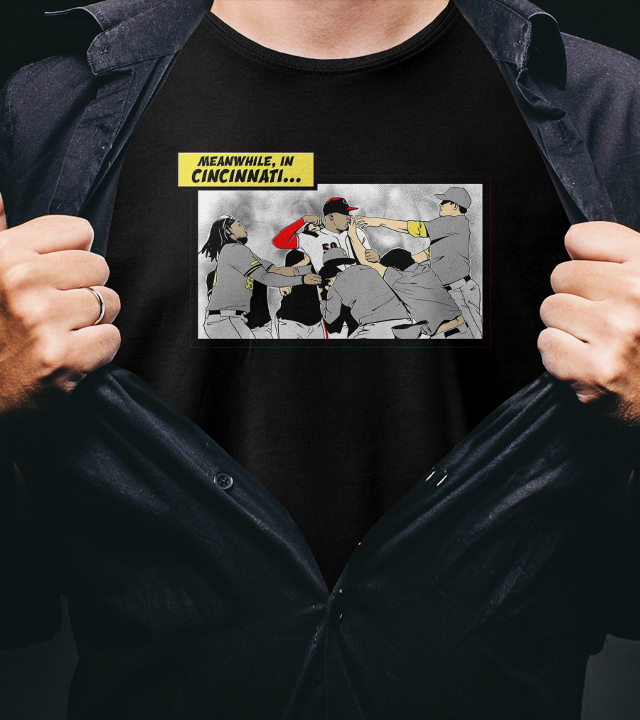 Meanwhile In Cincinnati Baseball Brawl Scene T-Shirt