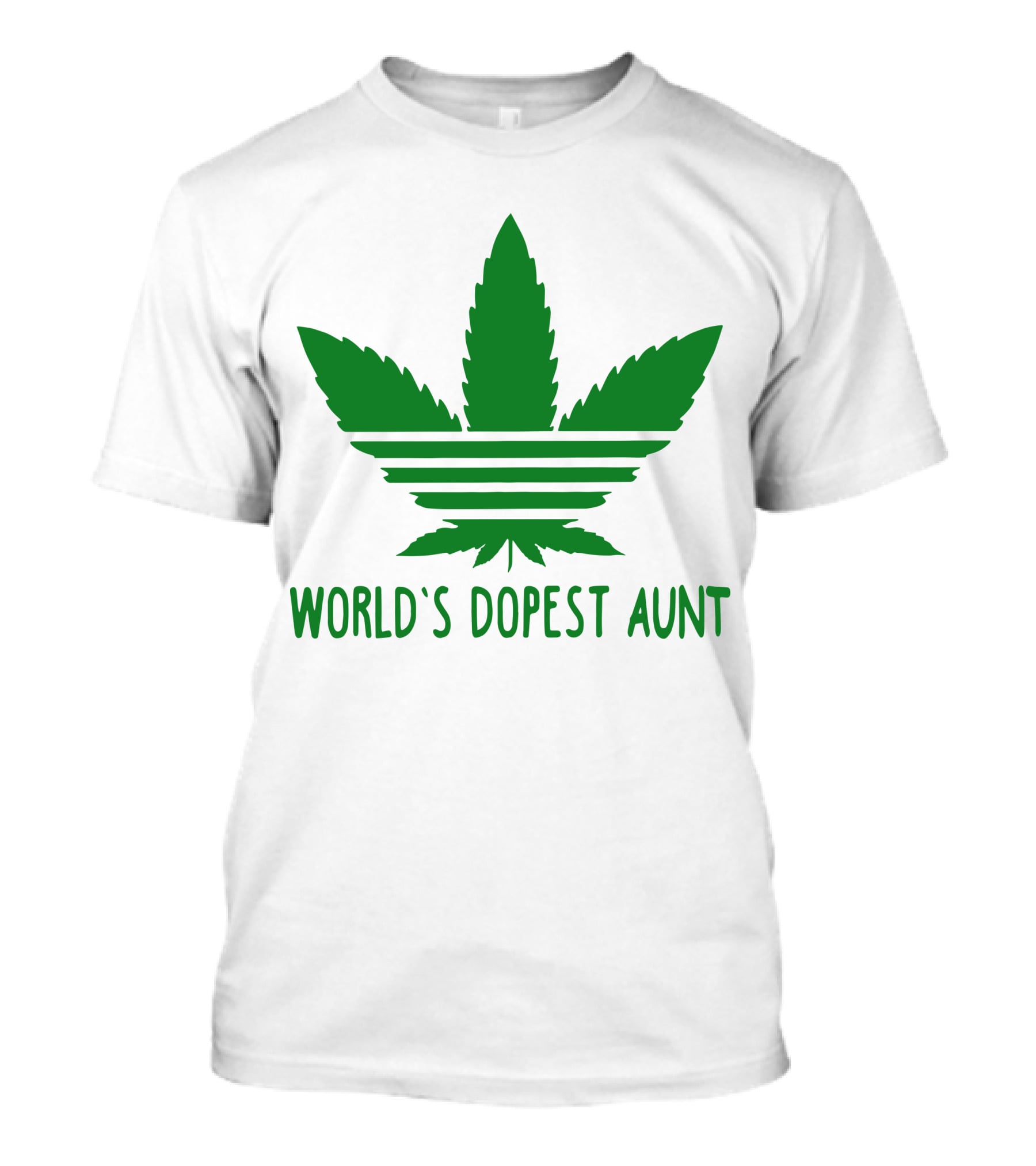 World's Dopest Aunt Marijuana Leaf Stripes T-Shirt