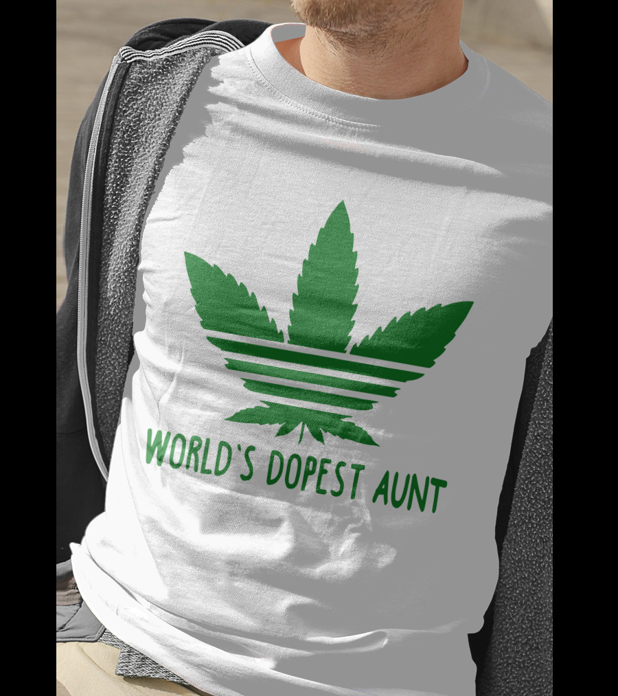 World's Dopest Aunt Marijuana Leaf Stripes T-Shirt