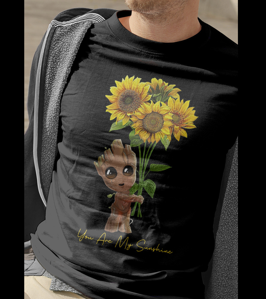 Baby Groot Holding Sunflowers You Are My Sunshine T-Shirt