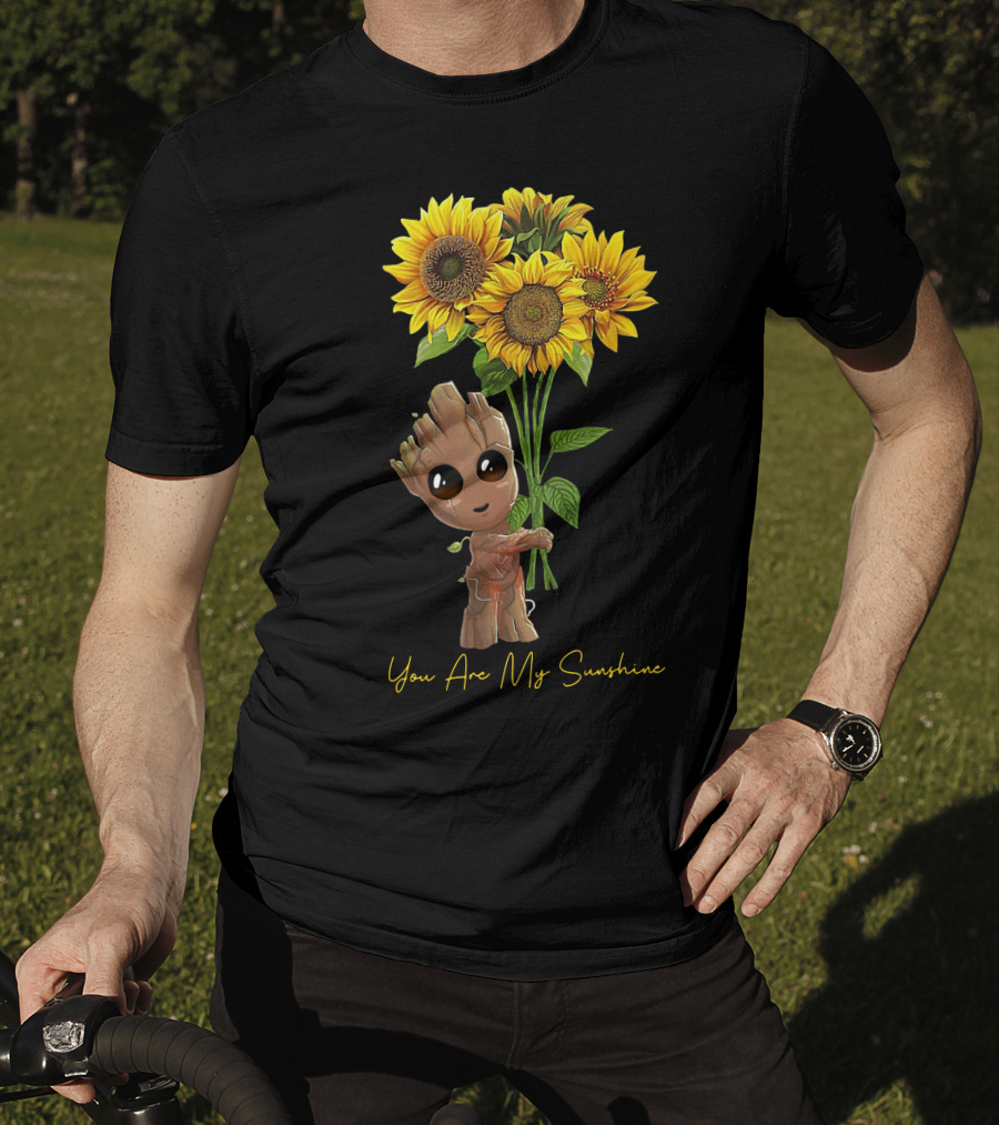 Baby Groot Holding Sunflowers You Are My Sunshine T-Shirt