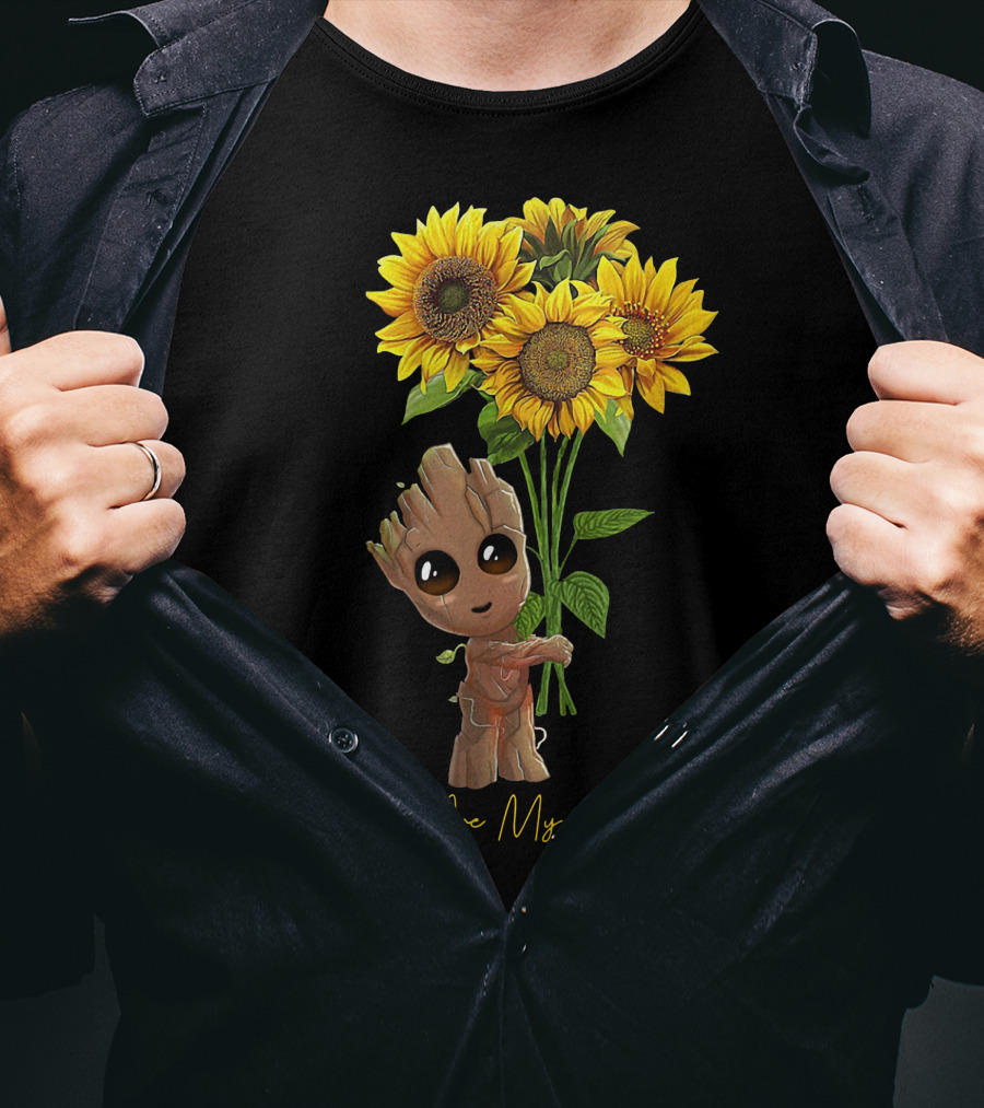 Baby Groot Holding Sunflowers You Are My Sunshine T-Shirt