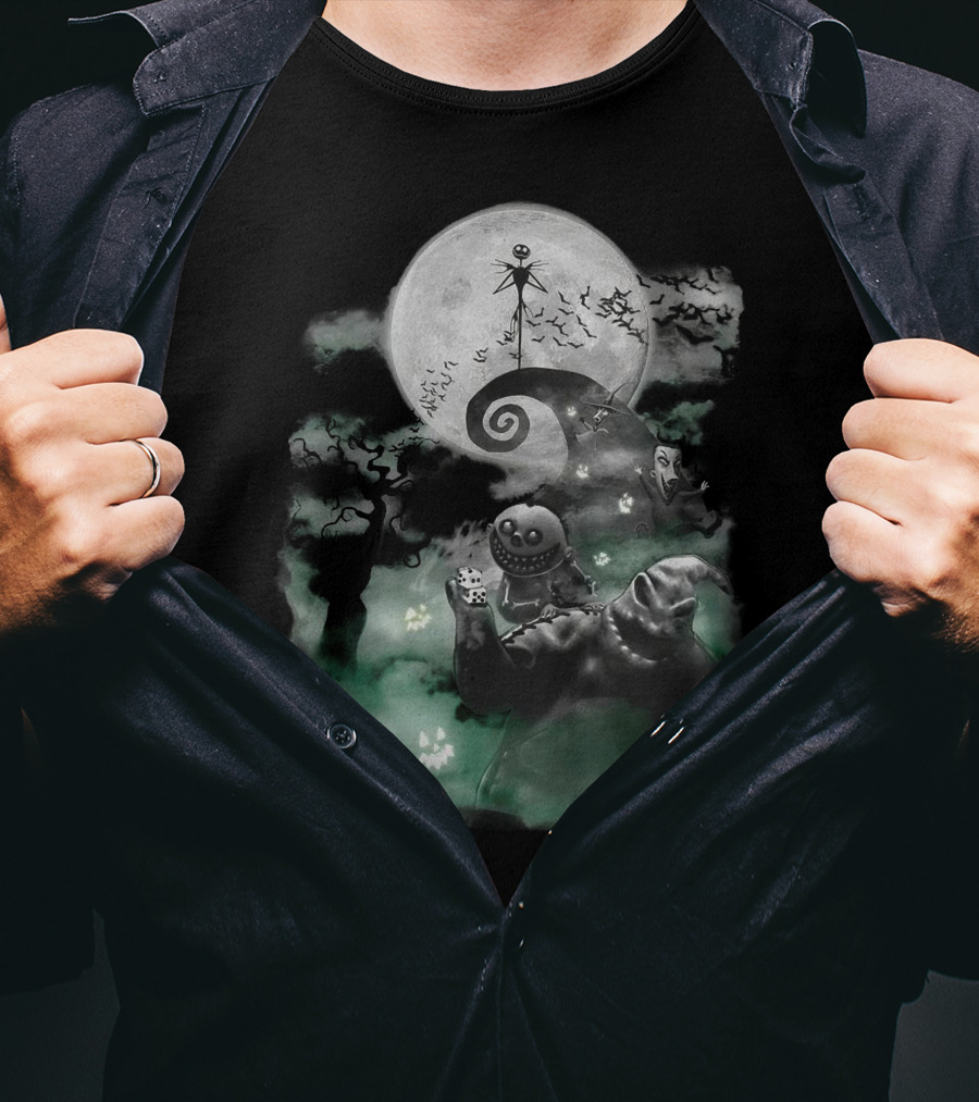 Halloween Full Moon Night Jack Skellington Pumpkin King T-Shirt