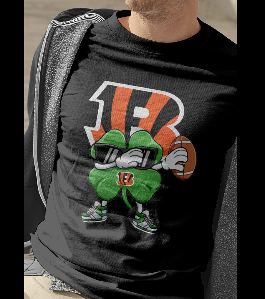 Cincinnati Bengals Football Clover With Sunglasses And Ball T-Shirt