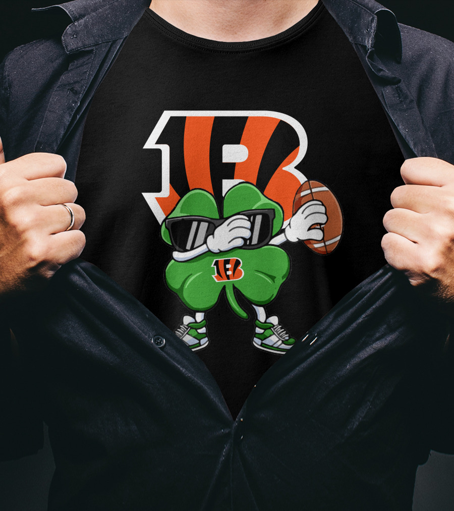 Cincinnati Bengals Football Clover With Sunglasses And Ball T-Shirt