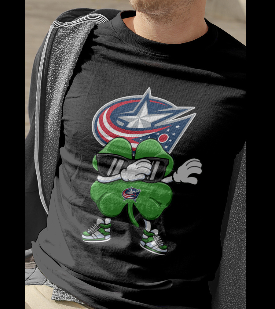 Columbus Blue Jackets Shamrock Dab T-Shirt