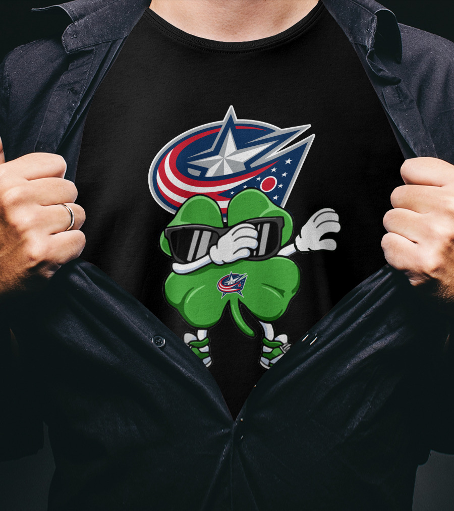Columbus Blue Jackets Shamrock Dab T-Shirt