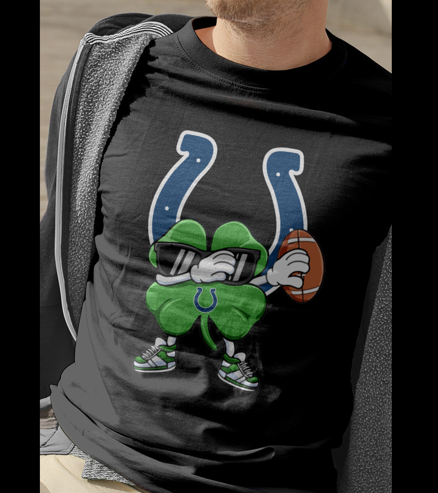 Indianapolis Colts Shamrock Football Mascot T-Shirt