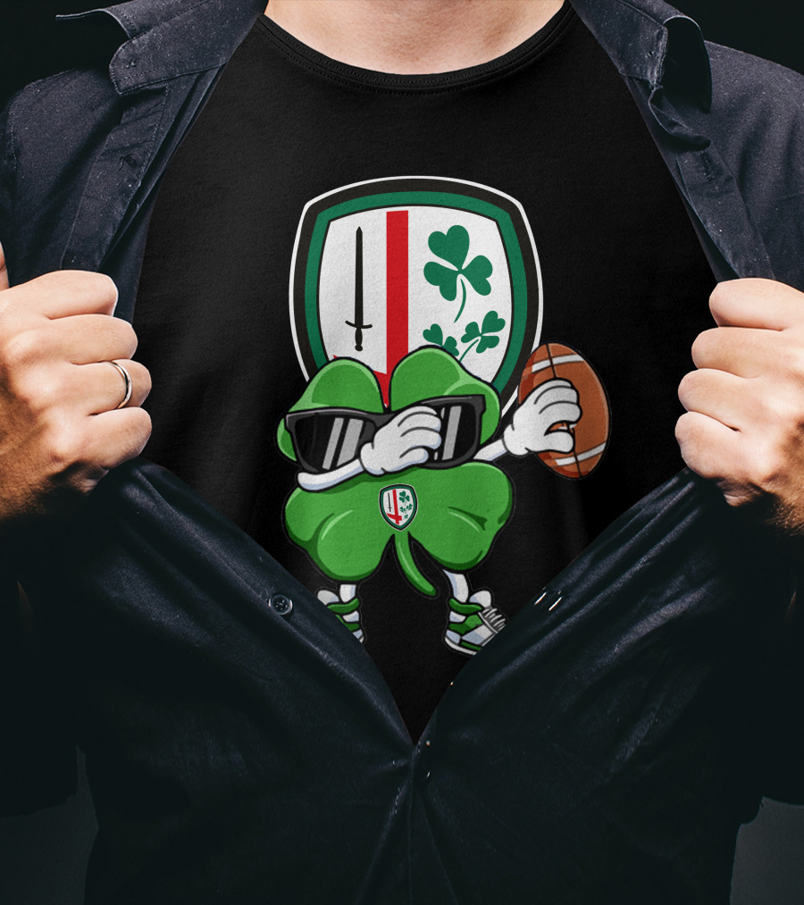 London Irish Shamrock Rugby Football Mascot T-Shirt