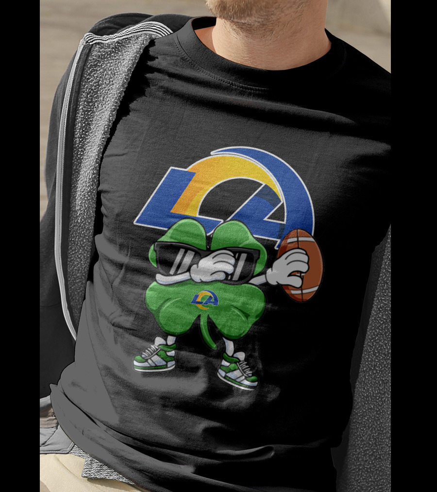 Los Angeles Rams Shamrock Football Dab T-Shirt