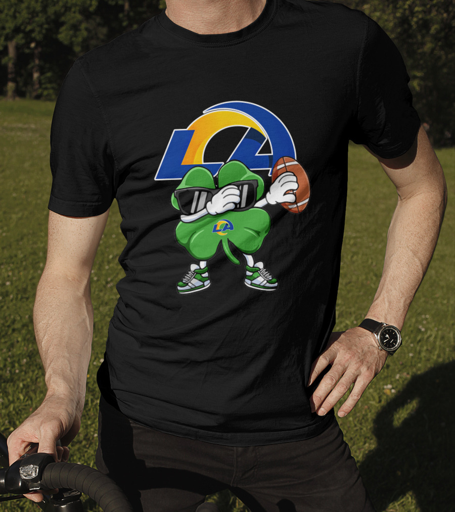 Los Angeles Rams Shamrock Football Dab T-Shirt