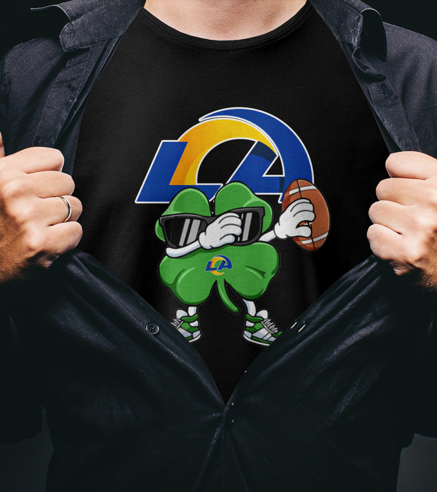 Los Angeles Rams Shamrock Football Dab T-Shirt