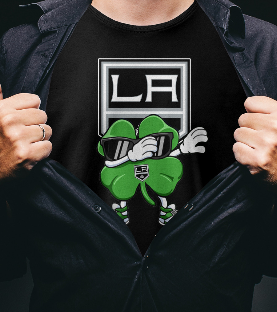 LA Kings Dabbing Shamrock With Sunglasses And Sneakers T-Shirt