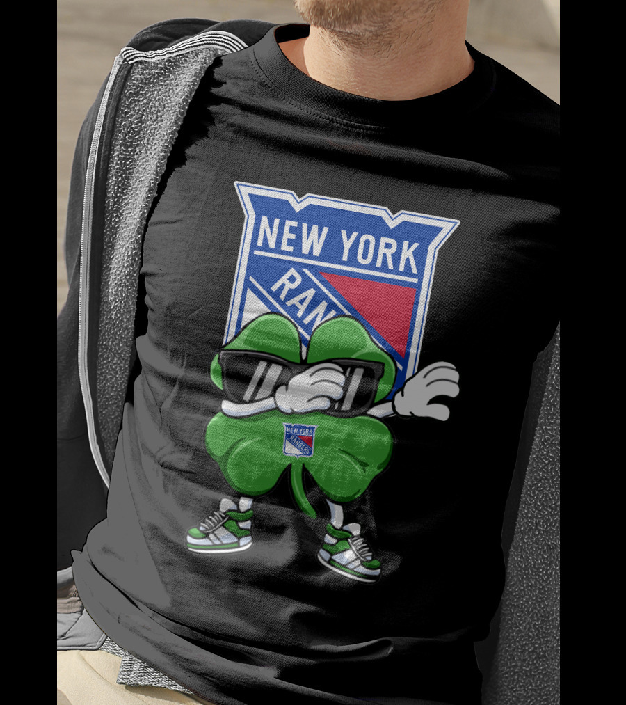 New York Rangers Clover Mascot Dabbing T-Shirt