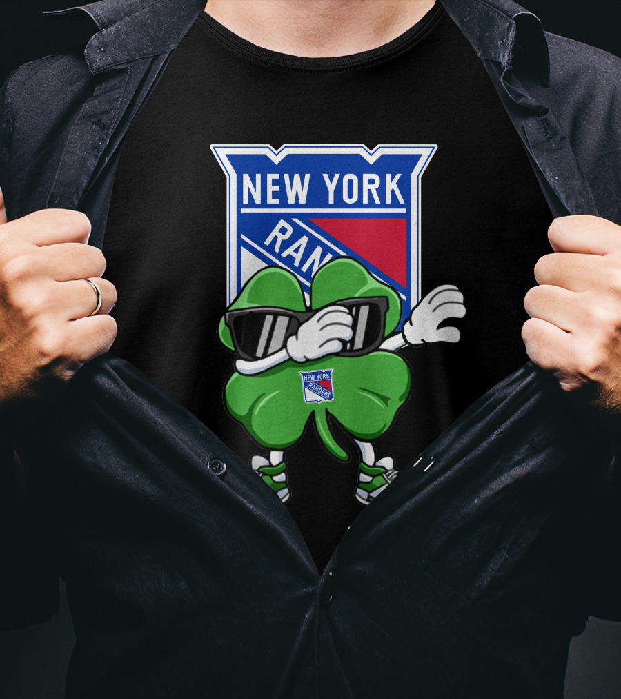 New York Rangers Clover Mascot Dabbing T-Shirt