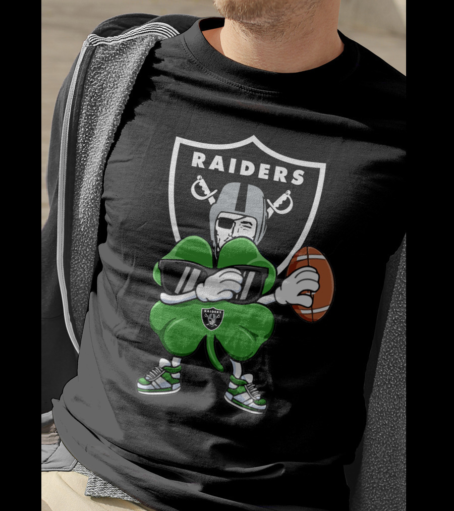 Oakland Raiders Shamrock Football Player T-Shirt