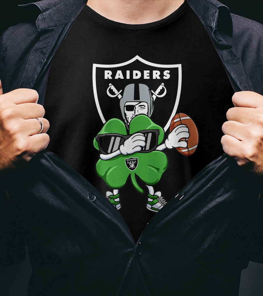 Oakland Raiders Shamrock Football Player T-Shirt