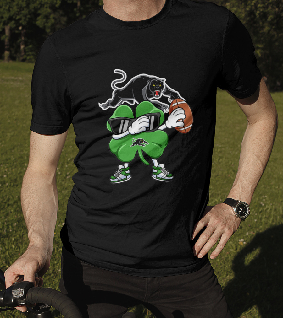 Penrith Panthers Football Clover Mascot With Shades And Sneaker T-Shirt