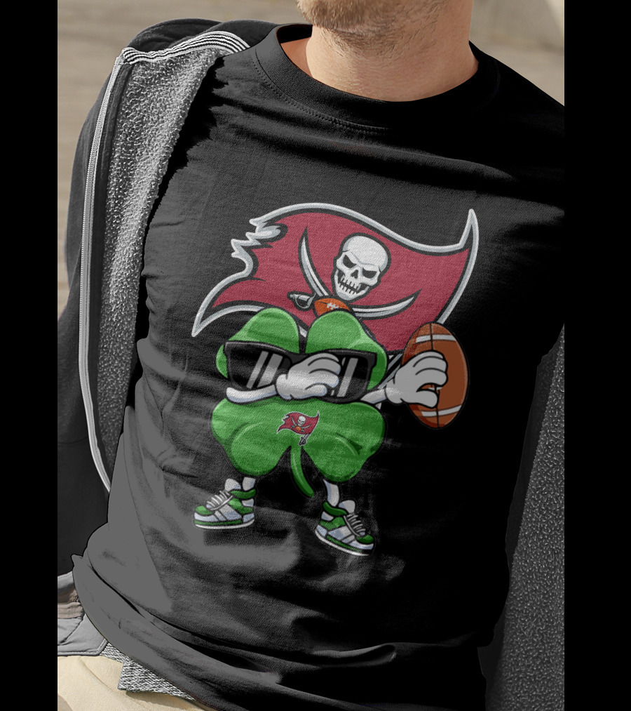 Tampa Bay Buccaneers Lucky Clover Football T-Shirt